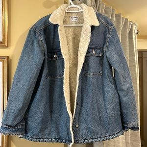 Old Navy Sherpa Jean Jacket size L TALL